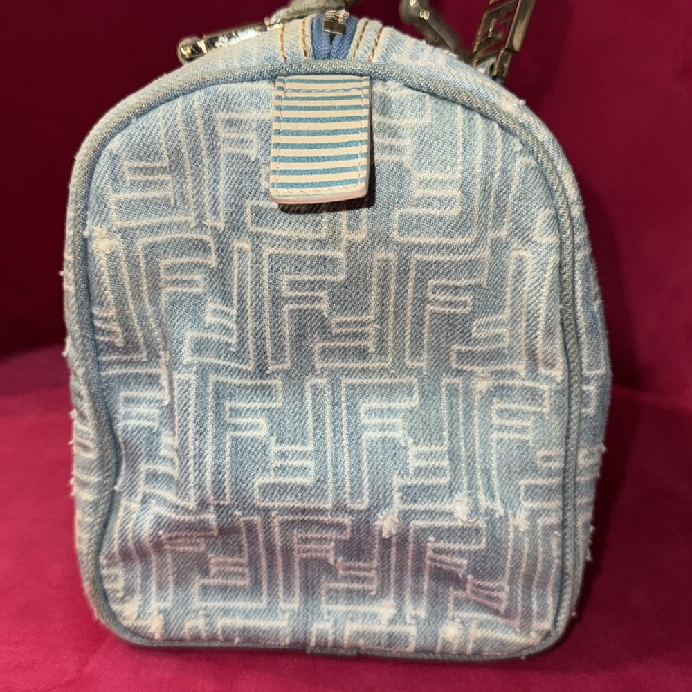 Fendi distressed denim Boston speedy satchel purse - Picture 6 of 16
